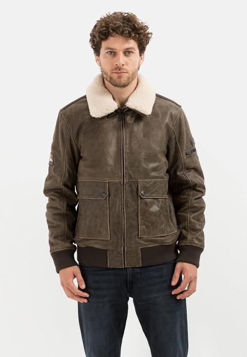 Actual product image Camel Active Leather Jacket with Detachable Collar (110)