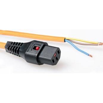Thumbnail - Iec Lock 230V connection cable C13 lockable - open end orange 3.00 m (3 m), Stromkabel