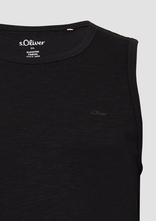 Produktbild S.Oliver T-Shirt Tanktop mit Flammgarnstruktur und Logo (3XL)