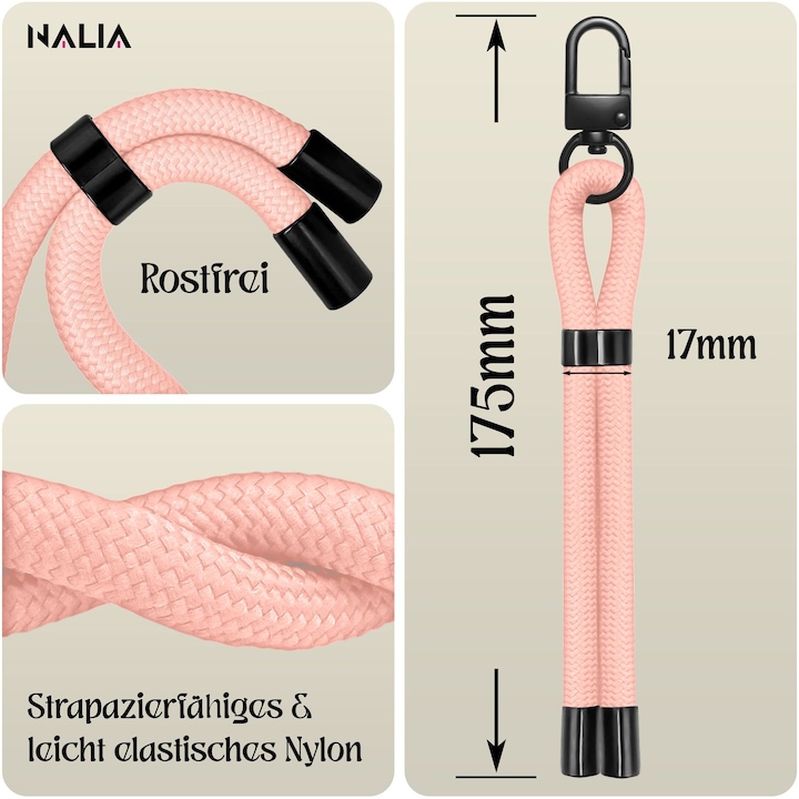 Produktbild Nalia Wristy Lanyard Handykette – Universal Trageband für Smartphones – Verstellbar, Soft & Elastisch