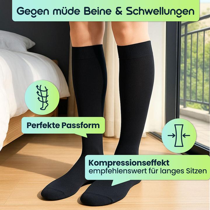 Actual product image Casativo Reise-Kniestrümpfe mit Stützfunktion, schwarz, 1 Paar, Grösse M (39 - 43) (M)