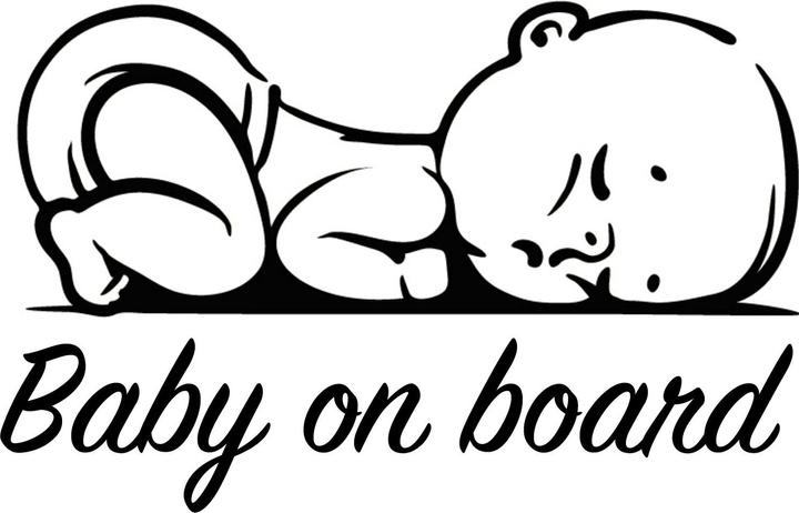 BeFox Baby bumper sticker Sleeping Baby - Black