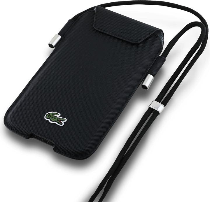 Actual product image Lacoste Torebka LCPSP15XPVCK XL czarny/black Universal Phone Sleeve Crossbody Petit Pique (Apple iPhone 15 Pro Max, Samsung Galaxy S24 Ultra)