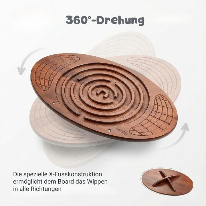 Image du produit Hermex Kinder-Balanceboard aus Holz mit Labyrinth-Spiel Balancierbrett Wippe