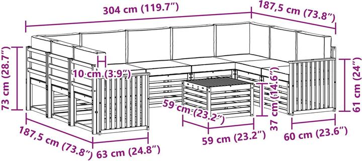 Produktbild vidaXL Outdoor-Sofa