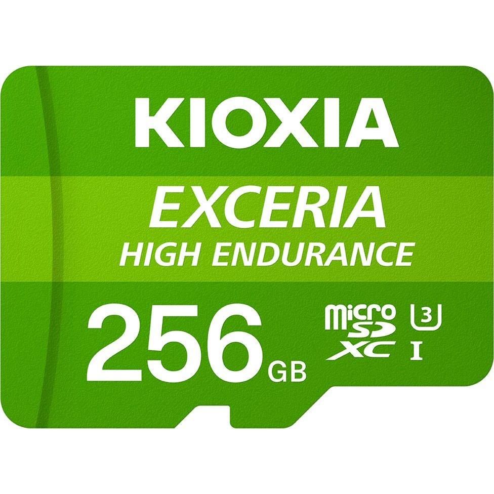 Kioxia 256GB Exceria HD U3 v30 MicroSD (256 GB, microSDXC, U3, UHS-I), Speicherkarte, Grün