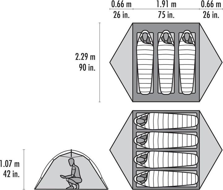 Immagine prodotto Msr Hubba Hubba LT 3 Green (Tenda a cupola, 2.17 kg, 3 persone)