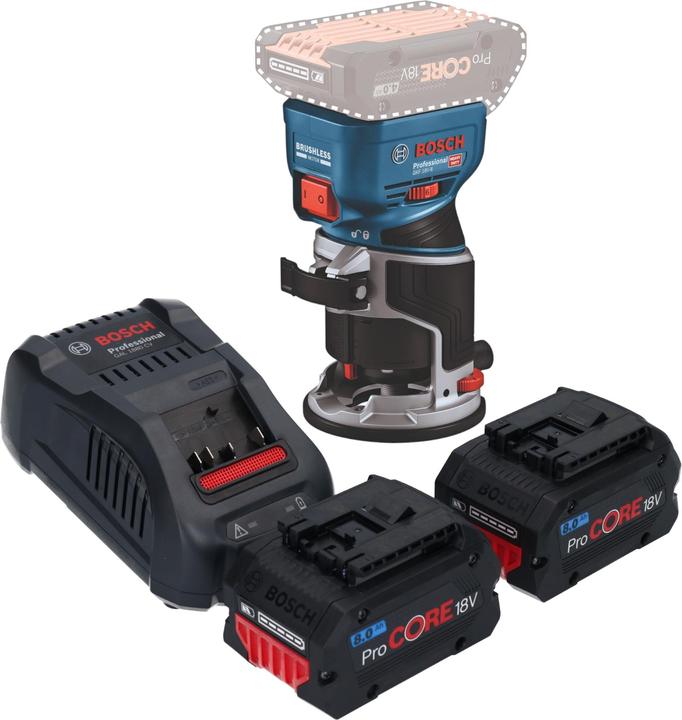Actual product image Bosch Professional Bosch GKF 18V-8 Professional cordless edge router 18 V 8.0 mm brushless + 2x ProCORE battery 8.0 Ah