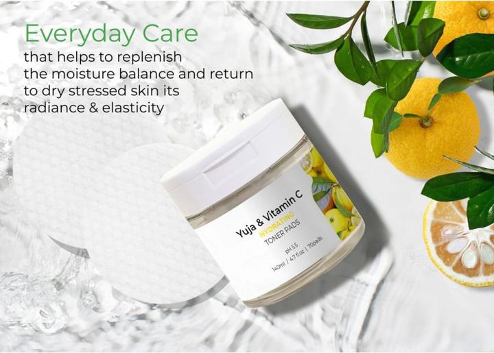 Actual product image JKosmec Yuja and Vitamin C Hydrating Toner Pads (Facial cleansing wipes)