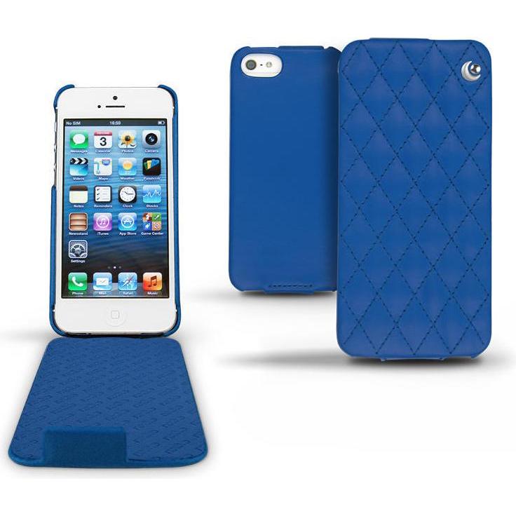 Noreve Lederschutzhülle vertikal (Apple iPhone 5), Smartphone Hülle, Blau
