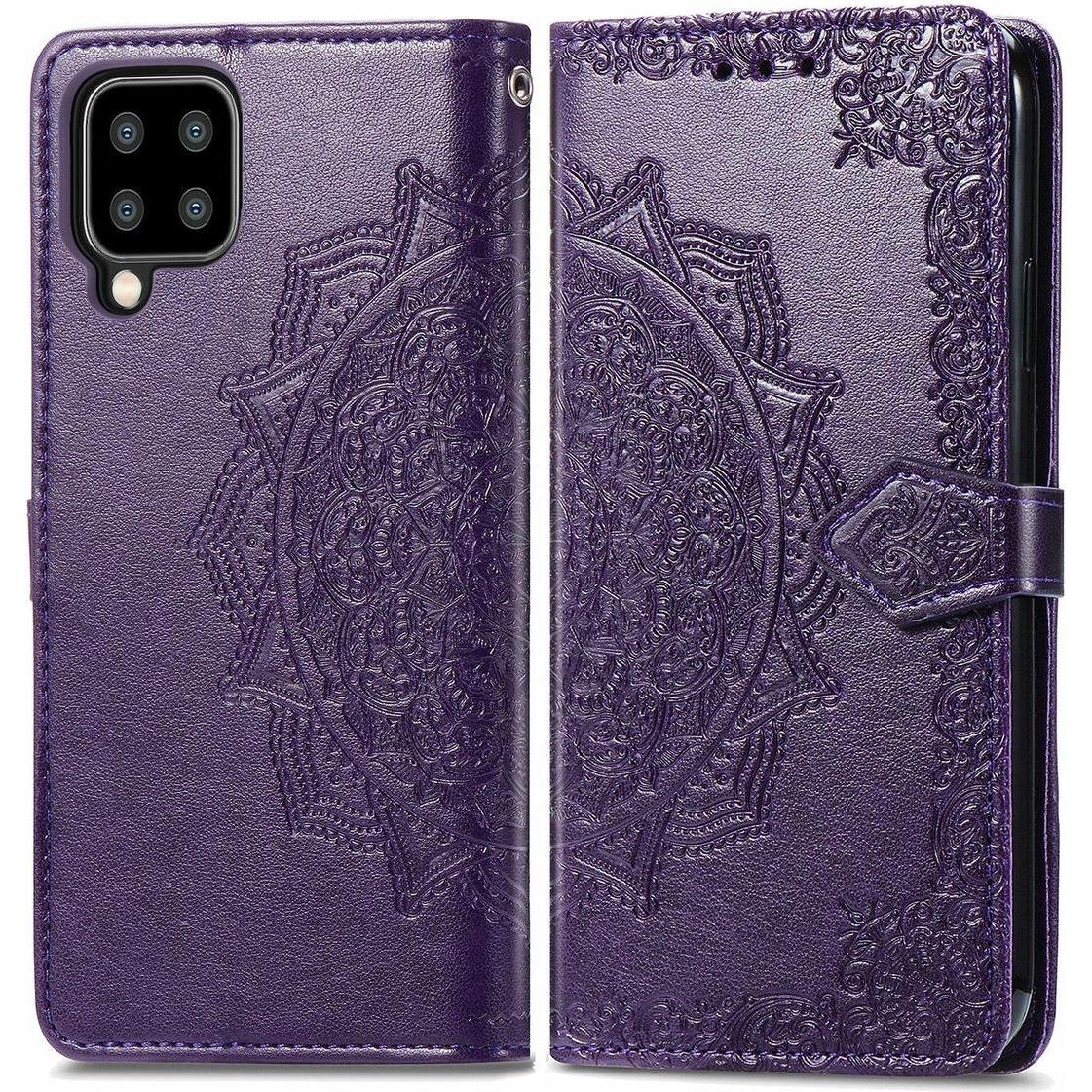 König Design Hülle Handy Schutz für Samsung Galaxy A22 5G Case Cover Tasche Etuis Violett Neu (Samsung Galaxy A22 5G), S...