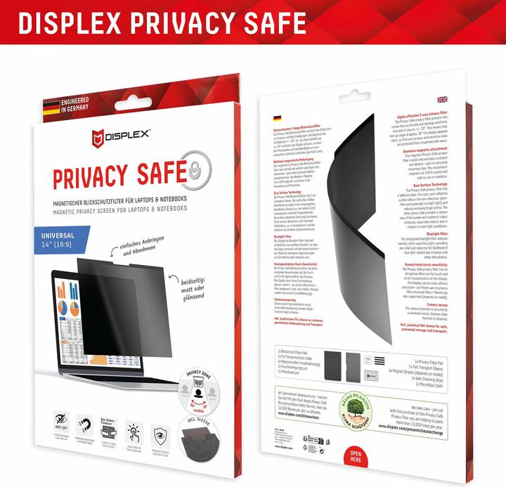 Produktbild Displex Privacy Safe, Laptop Blickschutzfilter (14", 16 : 9)