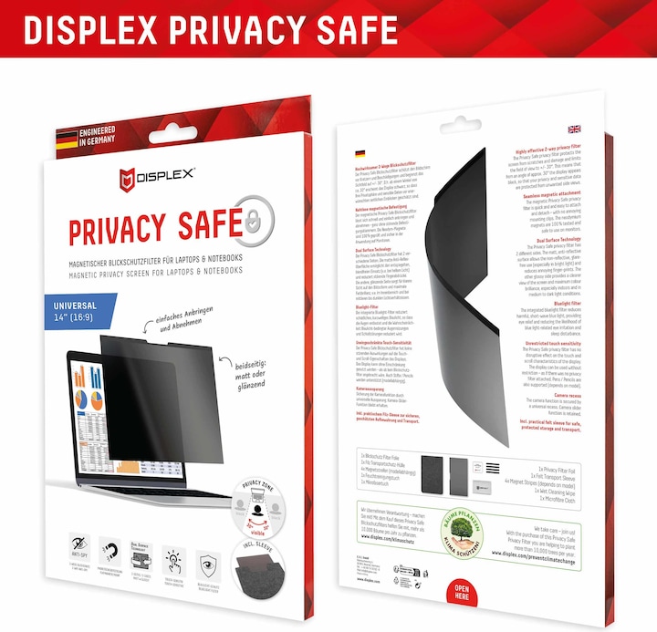 Actual product image Displex Privacy Safe, Laptop Blickschutzfilter (14", 16 : 9)