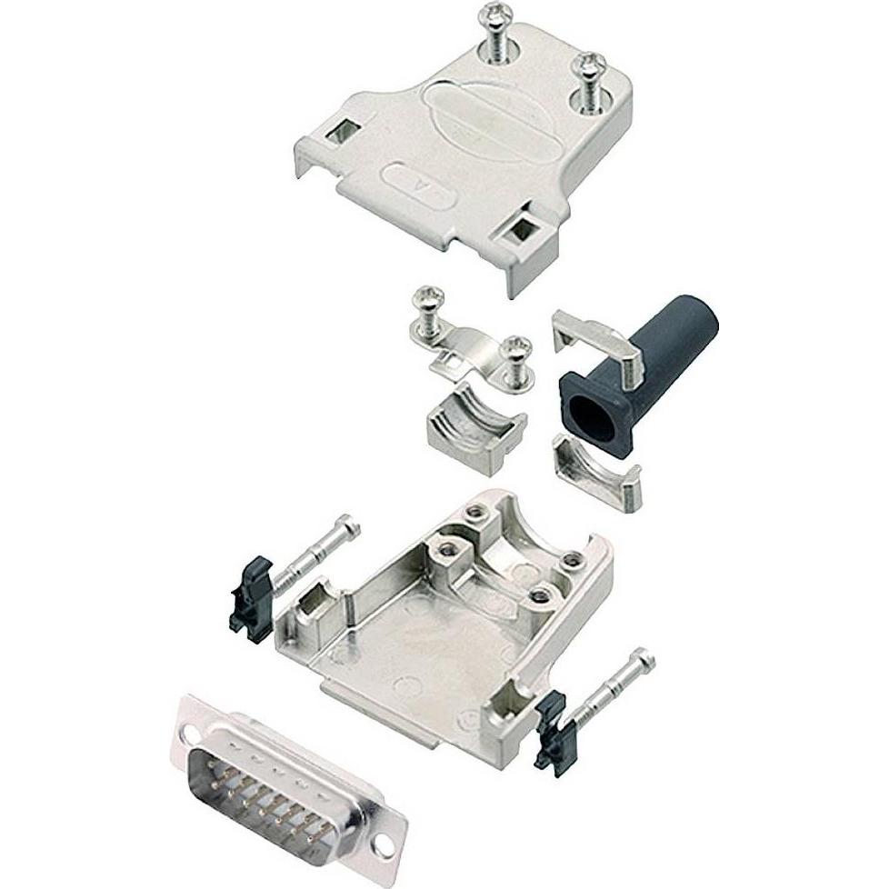 Encitech DTZF15-DBP-W-K 6355-8044-02 D-SUB Stiftleisten-Set 180 ° Polzahl (num):, Elektronikkabel + Stecker