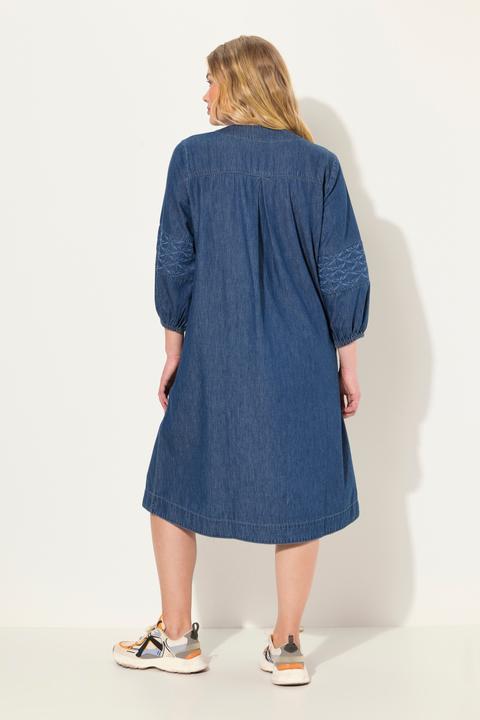 Immagine prodotto Laurasøn Abito midi di jeans con scollo a V e maniche a 3/4 (L)