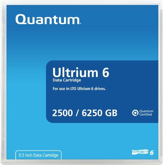Actual product image Quantum Data cartridge LTO6 Media Ultrium 2.5/6.25TB (LTO-6 Ultrium, 2500 GB)