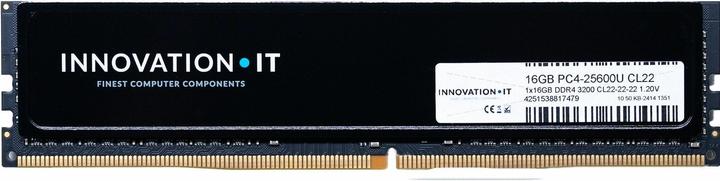 Actual product image Innovation IT 3200 16GB CL22 1.2V with Heatspreader (CL22-22-22) (1 x 16GB, 1600 MHz, DDR4-RAM, DIMM)