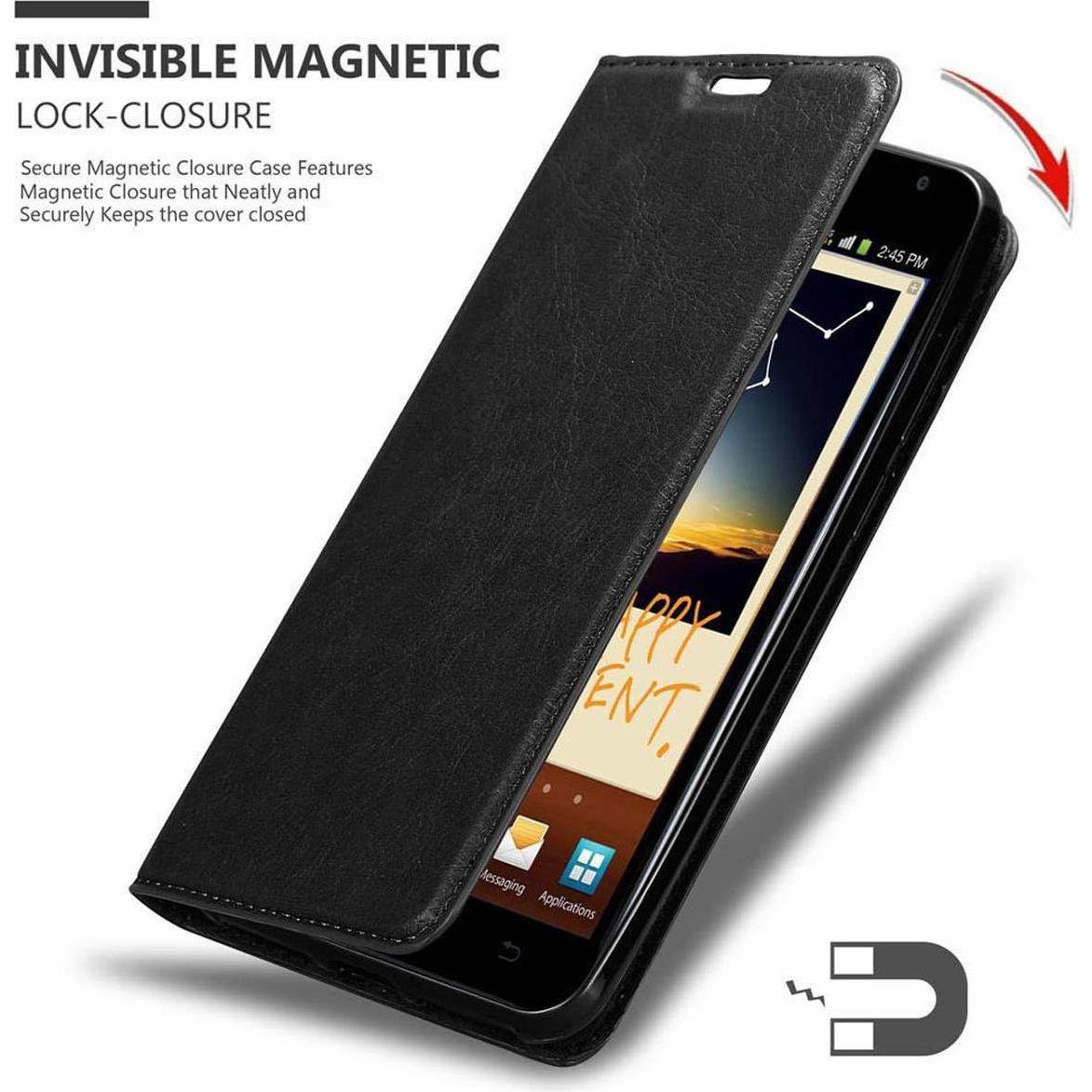 Thumbnail - Cadorabo Book Invisible Magnet Cover (Samsung Galaxy NOTE 1), Smartphone Hülle, Schwarz