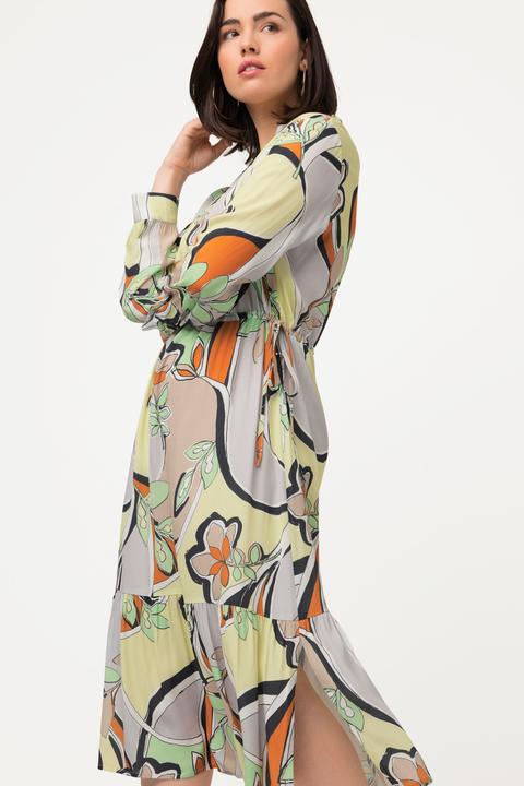 Immagine prodotto Ulla Popken Abito con design grafico, collo da camicia e maniche lunghe (48)