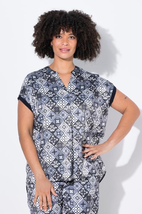Produktbild Angel of Style Bluse, Relaxed Fit, Satin, Rhombenmuster (52)