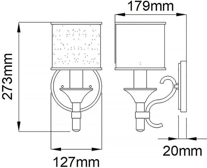 Produktbild Elstead Lighting Lacey Wandleuchte E14 Mission Bronze helle Umbra, Erd-Farbe, metallisch gefrostet (E14, IP20)