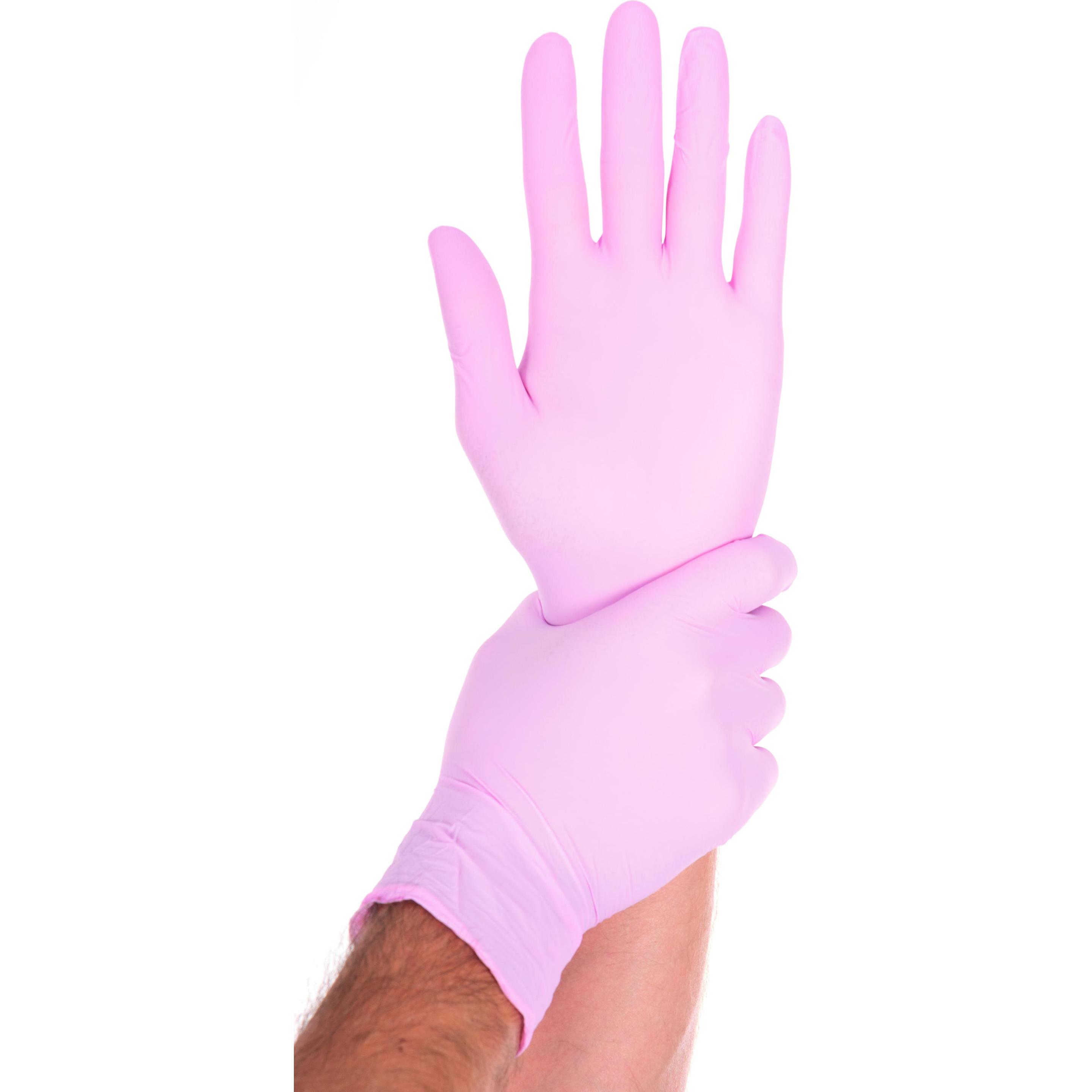 Thumbnail - Hygostar, Schutzhandschuhe, Nitrilhandschuhe SL Rosa S (S)