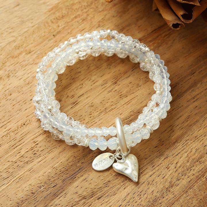 Actual product image Andreani Armband aus echtem Bergkristall mit Herzanhänger (8 cm, Rock Crystal)