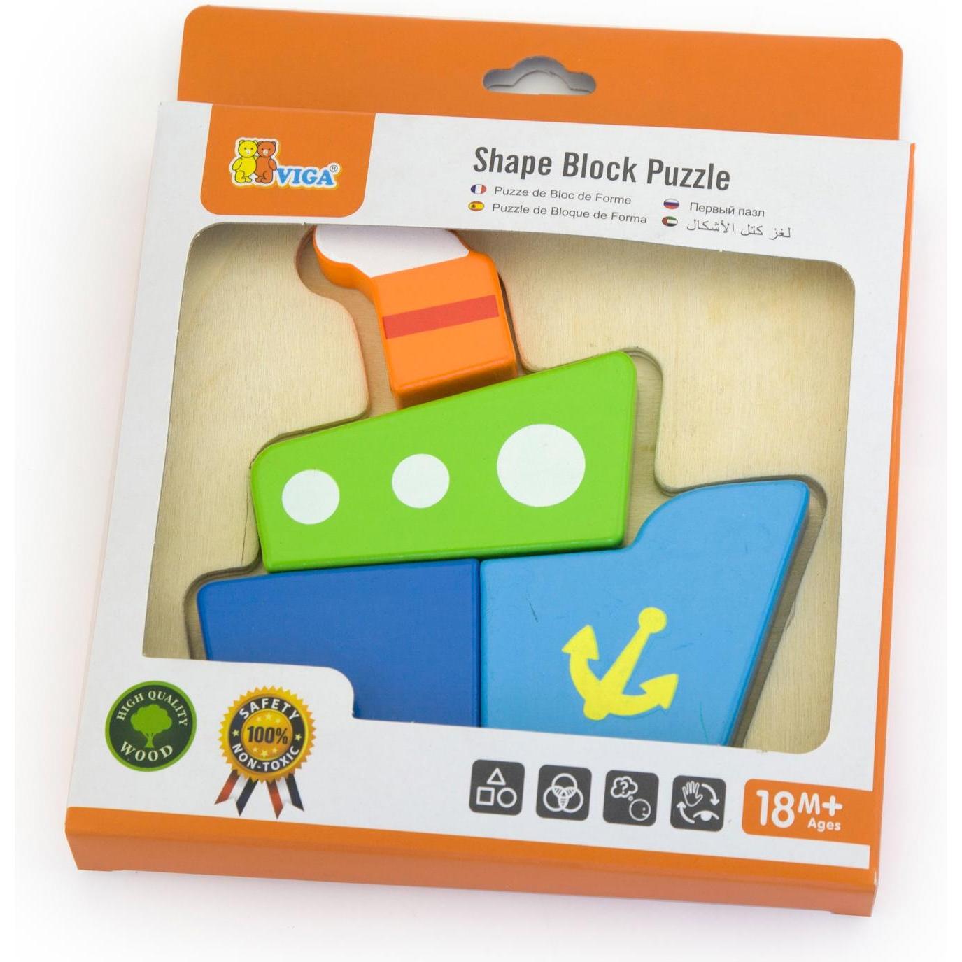 Viga Toys Holzpuzzle Schiff (4 Teile)