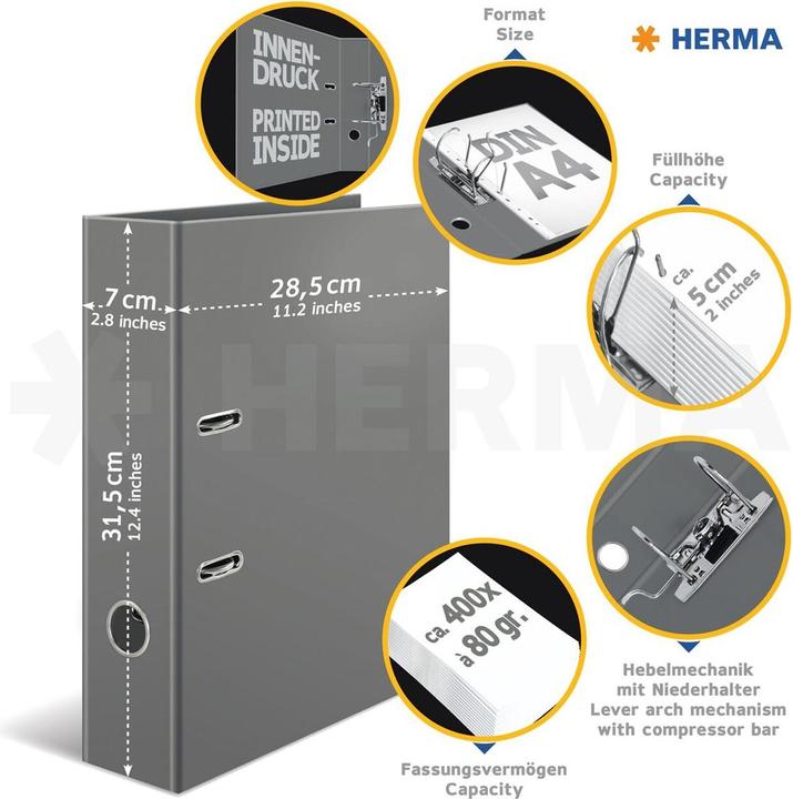 Immagine prodotto HERMA 1x10 Cartella con motivo Europa per DIN A4 (A4, 70 mm, 10 pz.)