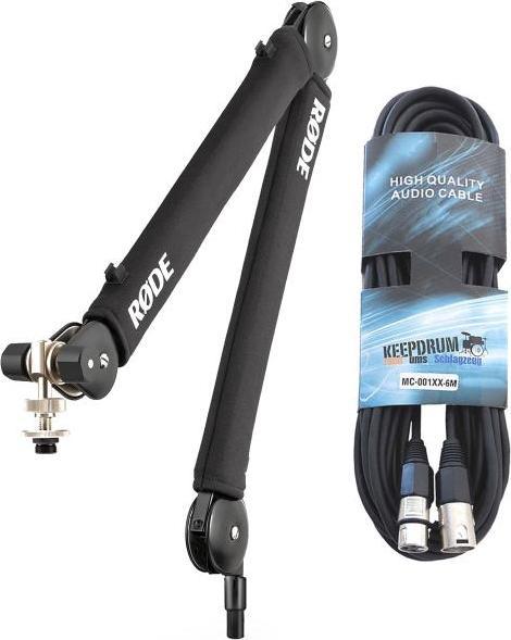 Produktbild RØDE PSA1+ Black Mikrofonarm Tisch-Stativ mit keepdrum XLR-Kabel
