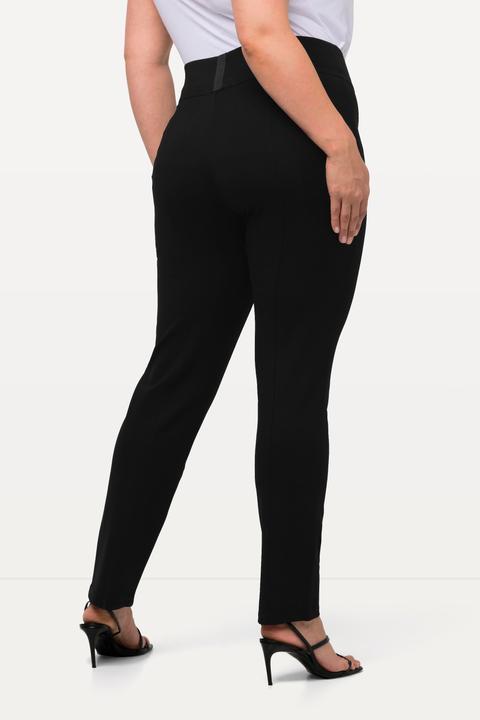 Immagine prodotto Ulla Popken Pantaloni modello Sienna in tessuto punto Roma con taglio della gamba stretto e cintura elastica (42)