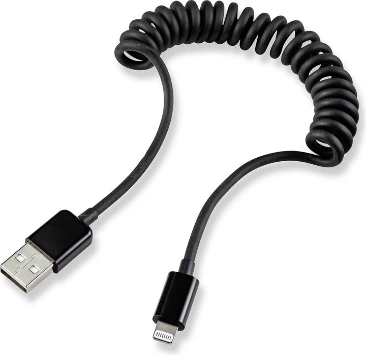 Actual product image Renkforce Apple Lightning Coil Cable for Apple iPod/iPad/iPhone (0.95 m, USB 2.0, 2.50 W)