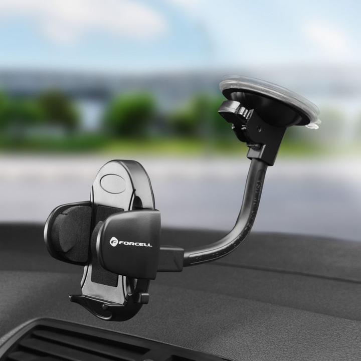 Actual product image Forcell Stylus F-GRIP Oval 17 cm car holder for windshield / dashboard / air vent black