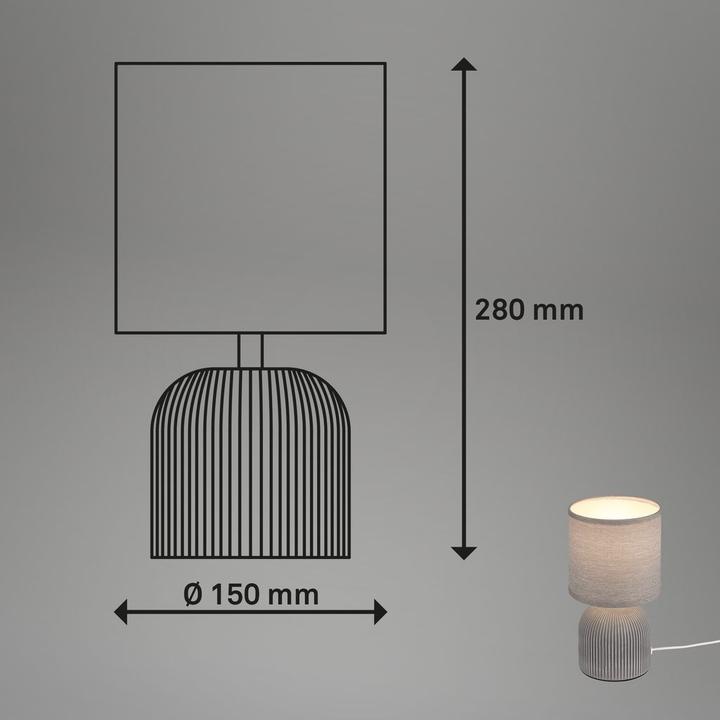 Actual product image Briloner INO ceramic table lamp, grey, excl. 1x E14 max. 10W (E14)