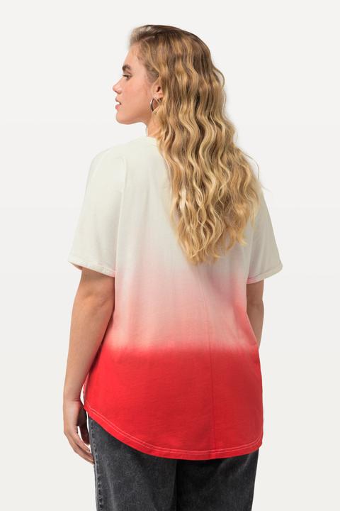 Actual product image Ulla Popken Dip Dyed Short Sleeve Logo Tee (46, 48)