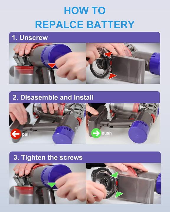 Actual product image DTK Replacement Battery for Dyson Vacuum Cleaner V6