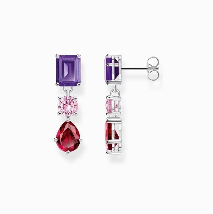 Image du produit Thomas Sabo Boucles d'oreilles avec pierres rouges, roses et violettes (Argent)