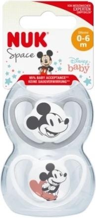 Actual product image NUK Disney Minnie Mouse Space silicone pacifier, 0-6 months, 2 pieces, gray & white (2 x, up to 6 M.)