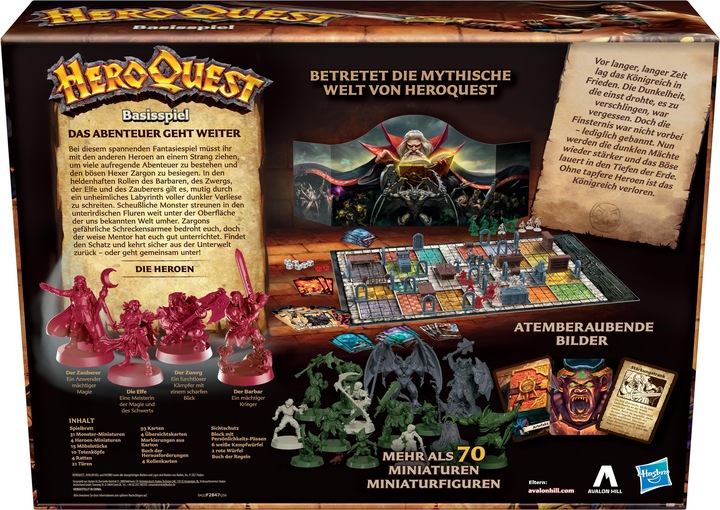 Actual product image Hasbro Gaming HASD0048 - HeroQuest - Brettspiel, für 2-5 Spieler, ab 14 Jahren (DE-Ausgabe) (German)