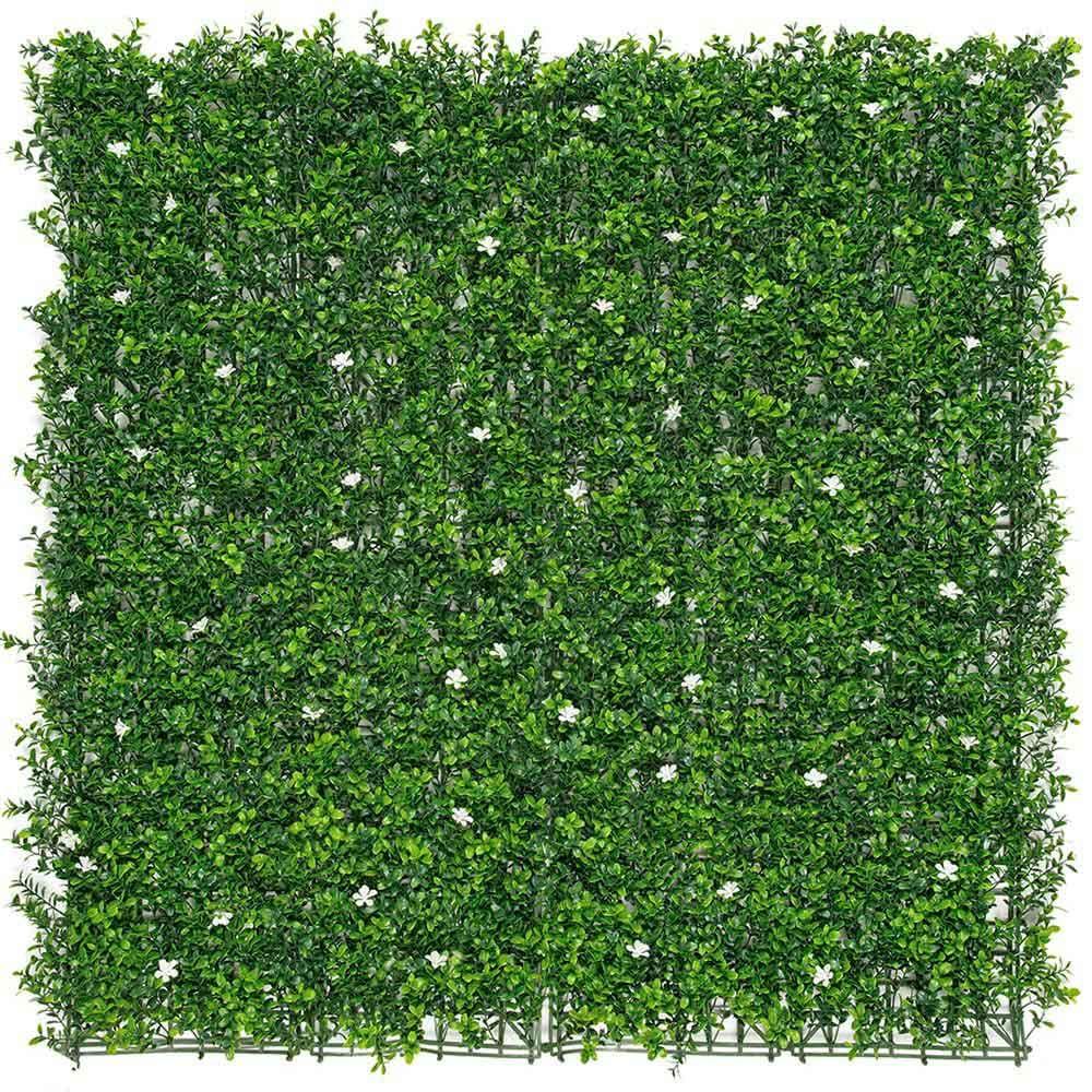 Faura, Pianta artificiale, Vertical garden with jasmine flowers green color 50 x 50 cm, 4 uds