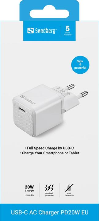 Image du produit Sandberg Bloc d'alimentation 20 watts (20 W, 1 portion)