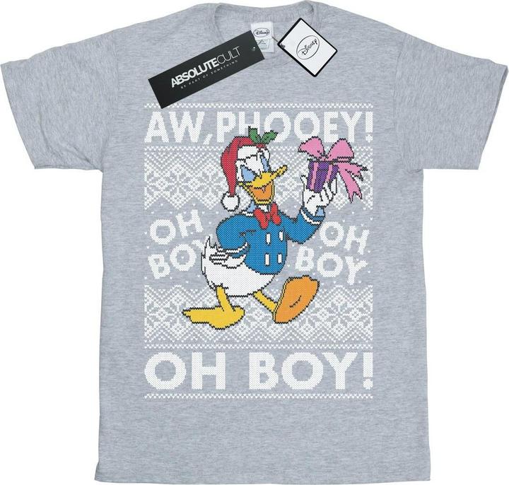 Disney Donald Duck Christmas Fair Isle TShirt Jungen (140, 146)