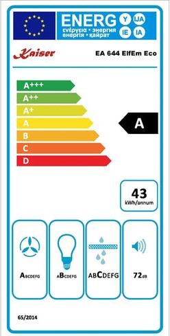 Label énergétique Kaiser EA 644 ElfEm Eco (Hotte écran plat)