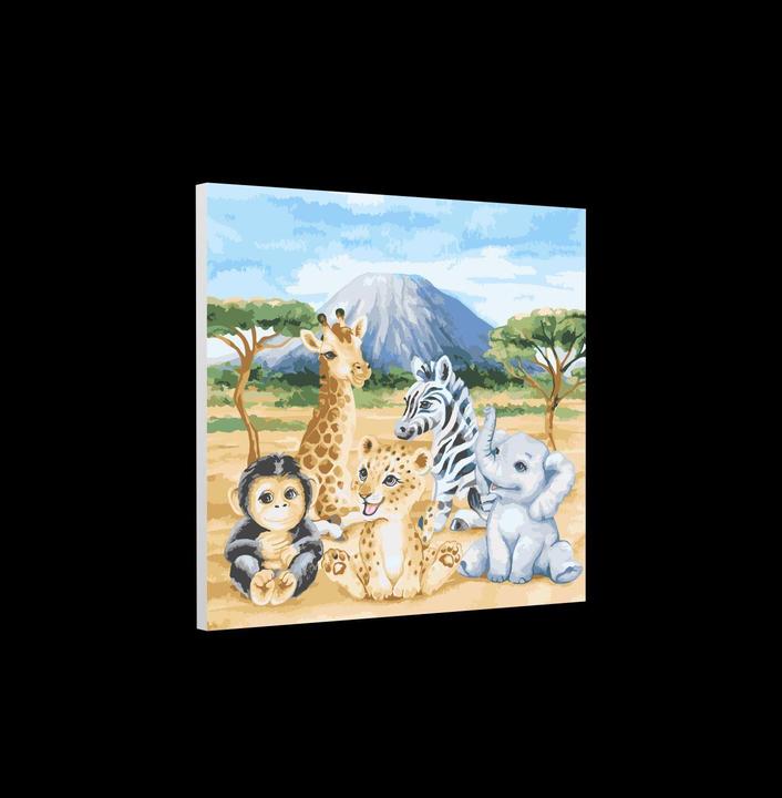 Produktbild Craft Buddy Malen nach Zahlen Bild-Set 30x30cm Safari Tiere