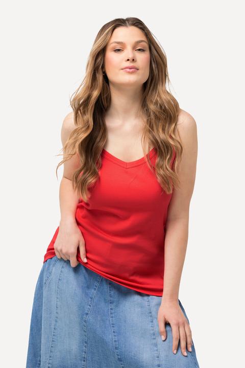 Produktbild Ulla Popken Ripptop, Slim, V-Ausschnitt, ärmellos, schmale Träger (46, 48)