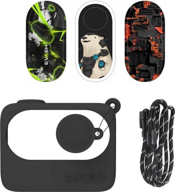 Actual product image Sunnylife Protective Case for Insta360 GO 3 Black with stickers (Insta360 Go 3)