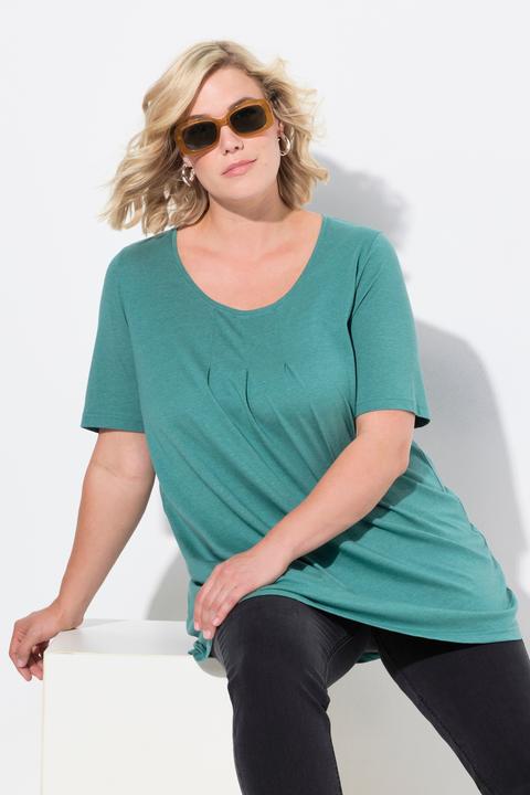 Actual product image Ulla Popken Essential Front Pleat Tee (50, 52)