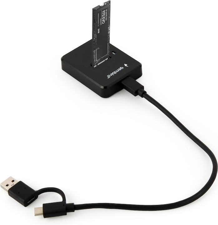 Produktbild Gembird Desktop USB Type-C M.2 SATA & NVME SSD drive docking station (M.2)