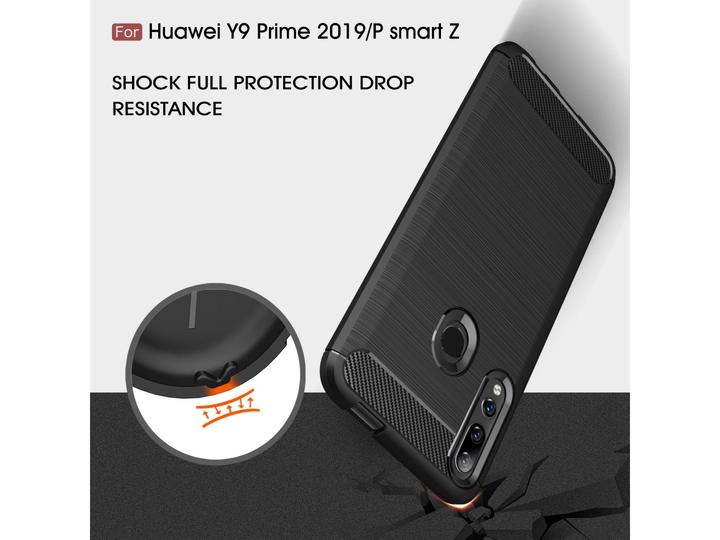 Actual product image Screenguard Huawei P Smart Z Cover Carbon Brushed Soft TPU (Huawei P Smart Z)