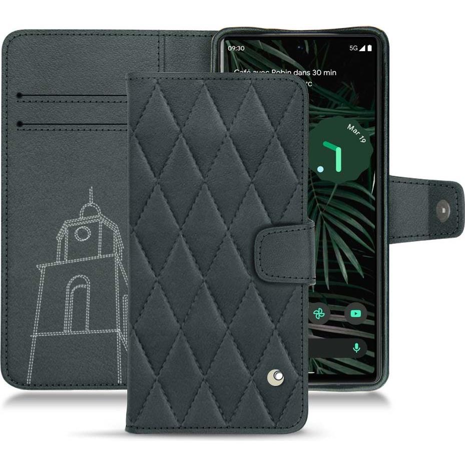Noreve Lederschutzhülle Wallet (Google Pixel 6 Pro), Smartphone Hülle, Blau